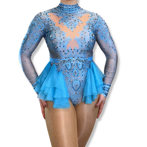 PRE ORDER ‘Showgirl Sparkle’ Ice Blue Leotard