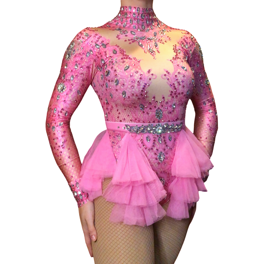 ‘Showgirl Sparkle’ Pink Leotard