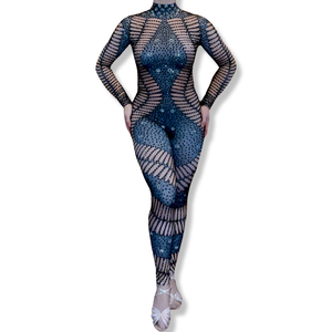 ‘Heartless’ Rhinestone Illusion Bodysuit