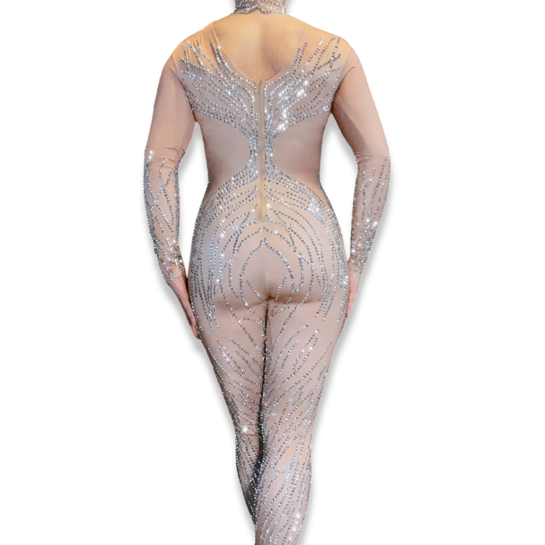 ‘Glimmer' Rhinestone Illusion Bodysuit