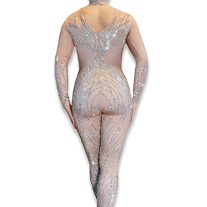 PREORER ‘Glimmer' Rhinestone Illusion Bodysuit
